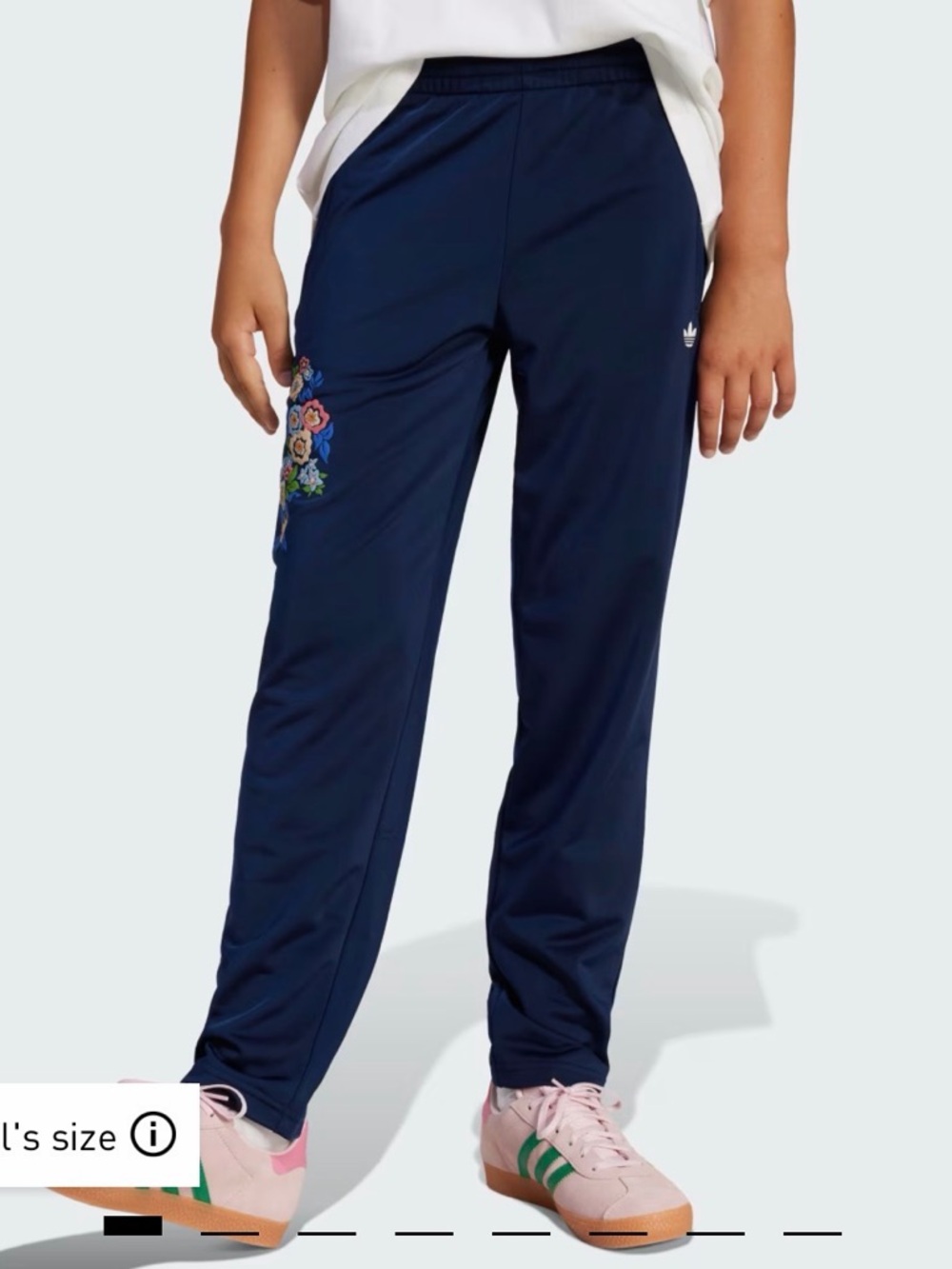 Adidas X Liberty of London Navy Blue Kids Sweatpants with Drawstring
